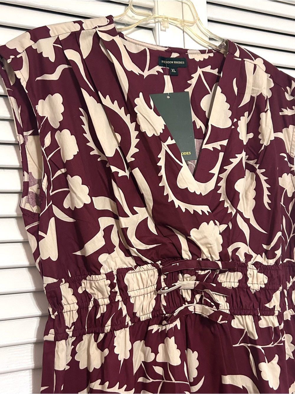 Anthropologie maxi burgundy dress smocked fall cottage romantic vintage NWT XL - Picture 4 of 10
